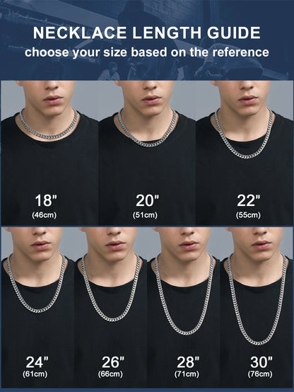 Men'S Stainless Steel Cuban Link Chain Necklace 10MM 18Inch Hip Hop Jewelry Gift for Dad Son